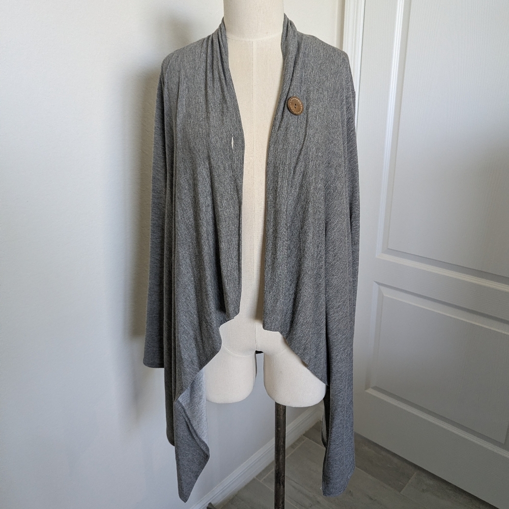 Bobeau Light Gray Knit Cardigan